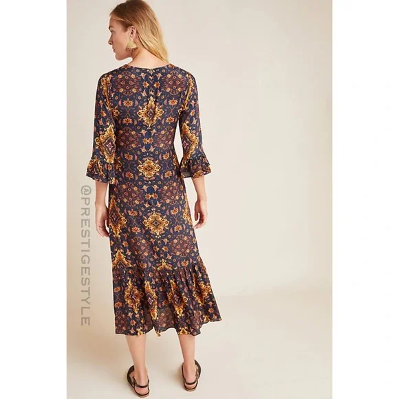 ANTHROPOLOGIE Kachel Tiburon Ruffled Maxi Dress - Picture 14 of 16